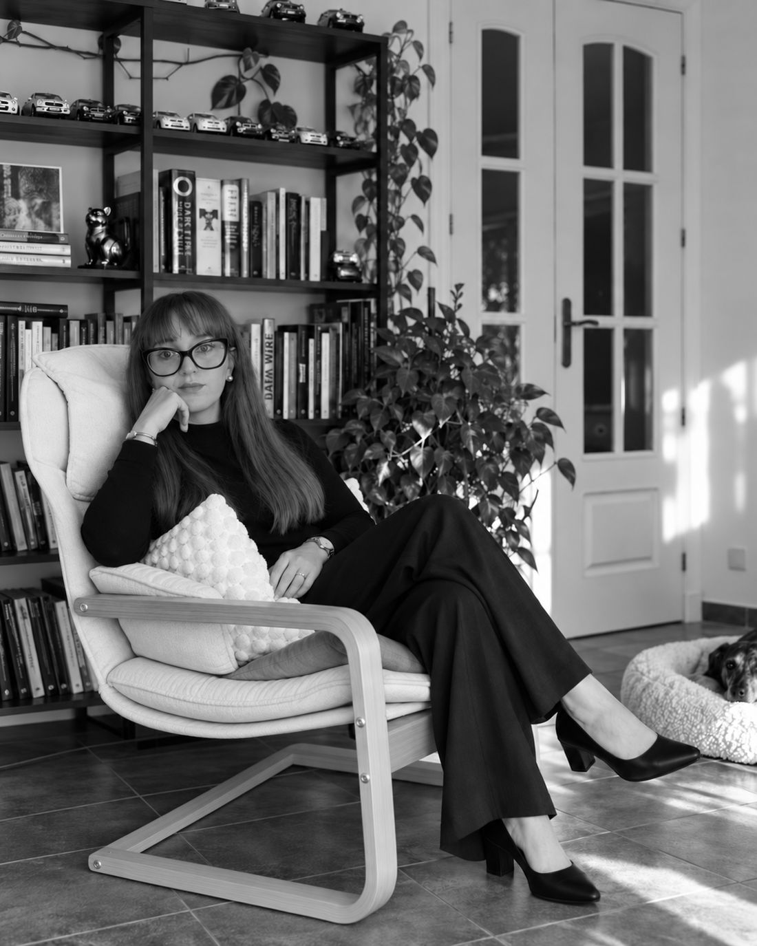 Erika Gonzalez in her library